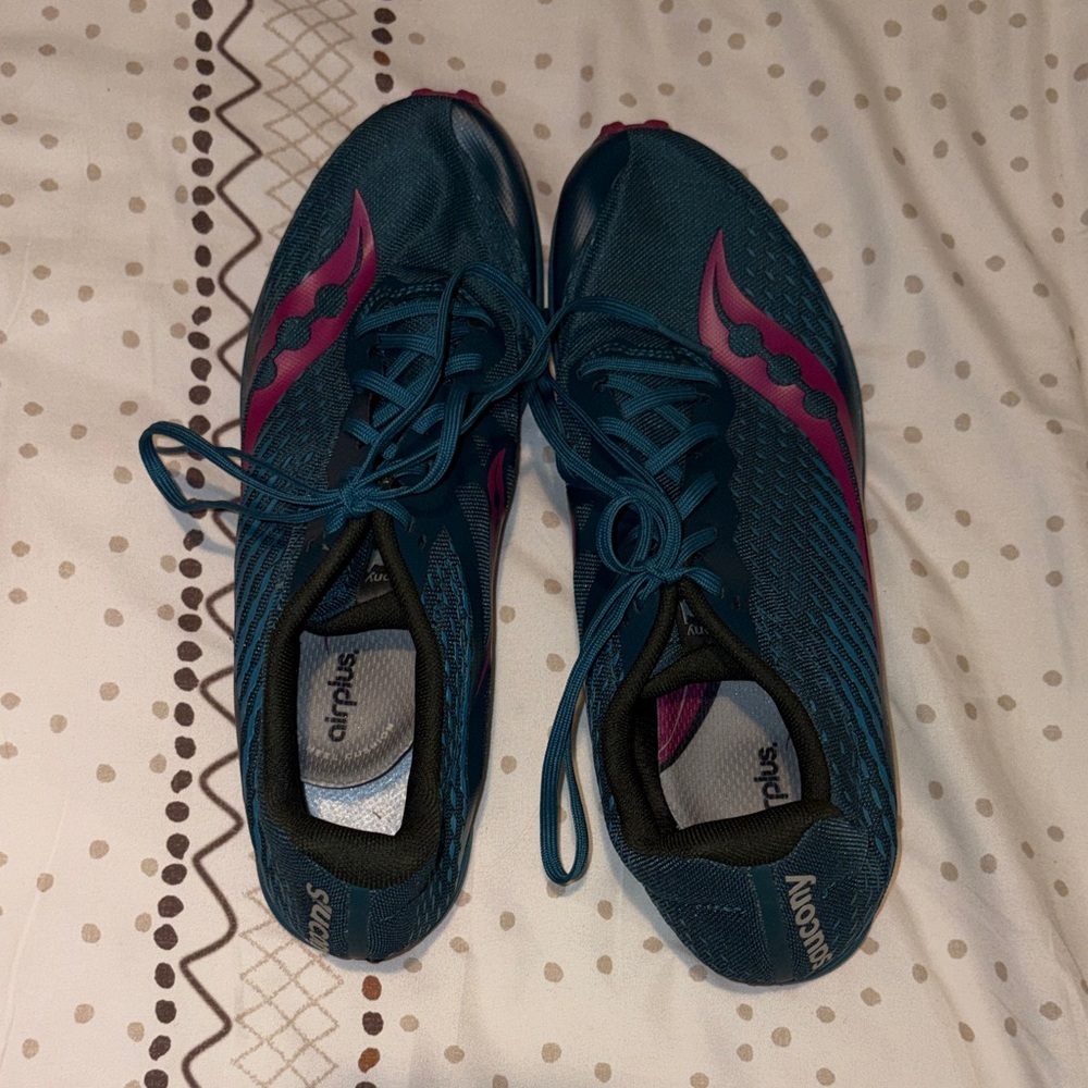 Saucony Kilkenny XC 8 Spike Teal & Pink Track Shoes w Spikes Included - Picture 2 of 10